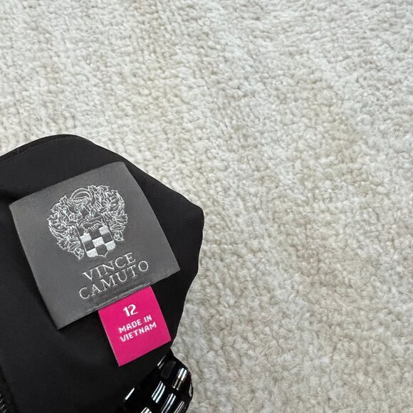 Vince Camuto Black Silver Cocktail Mini Dress 12 - Picture 2 of 10